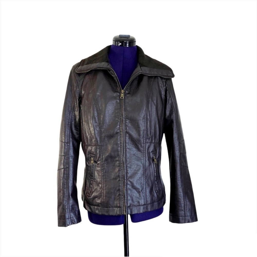 Brave Soul Brown Faux Leather Jacket